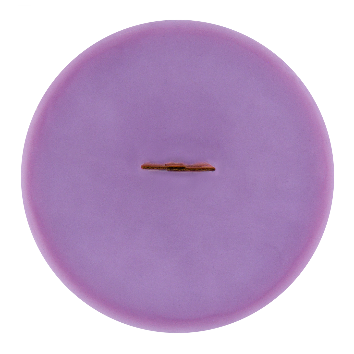 Top view of Alpenglow wick slip—purple refill insert scented with bergamot, iris, and lavender.