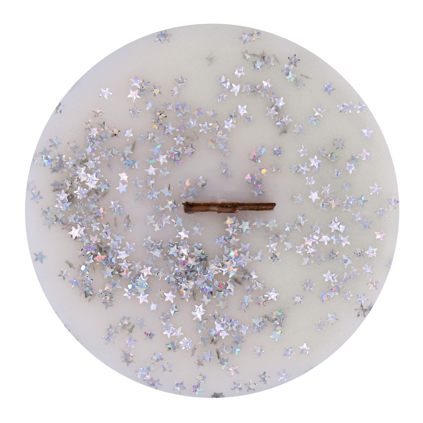 Top view of Hosed Off Hippie wick slip—white refill insert scented with lemon zest, jasmine, and African violet