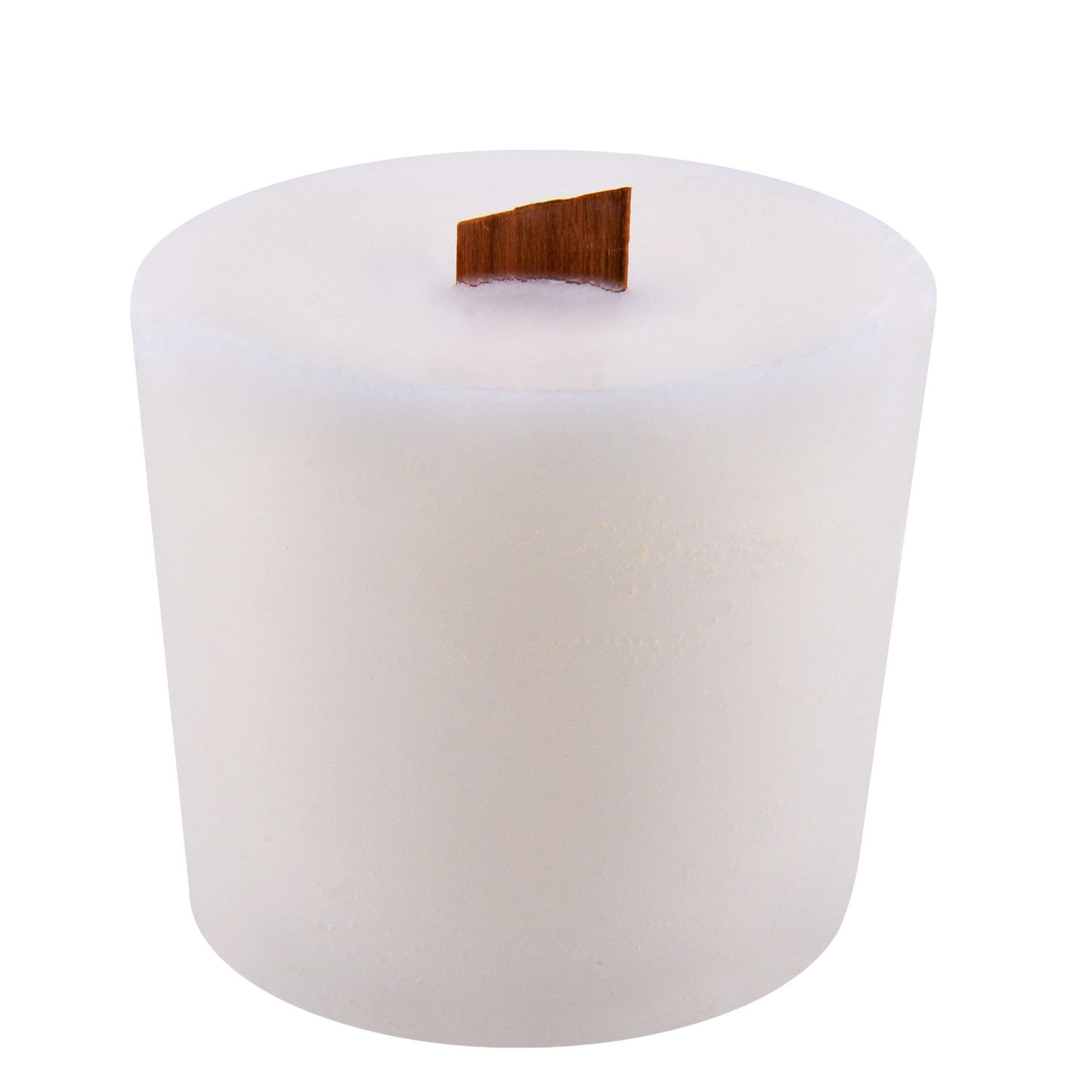 Body view of North Shore wick slip—white refill insert scented with teakwood and jasmine