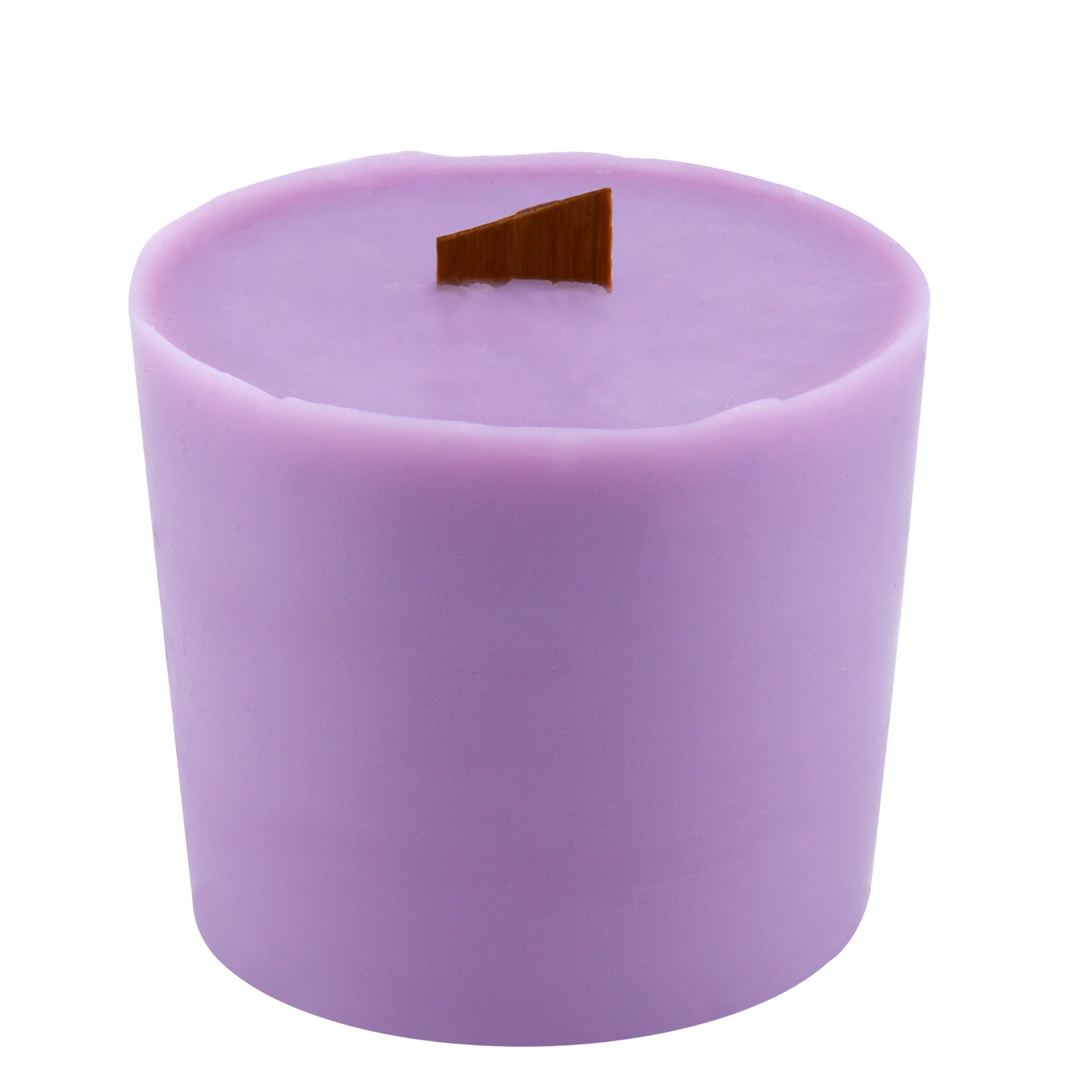Body view of Alpenglow wick slip—purple refill insert scented with bergamot, iris, and lavender.