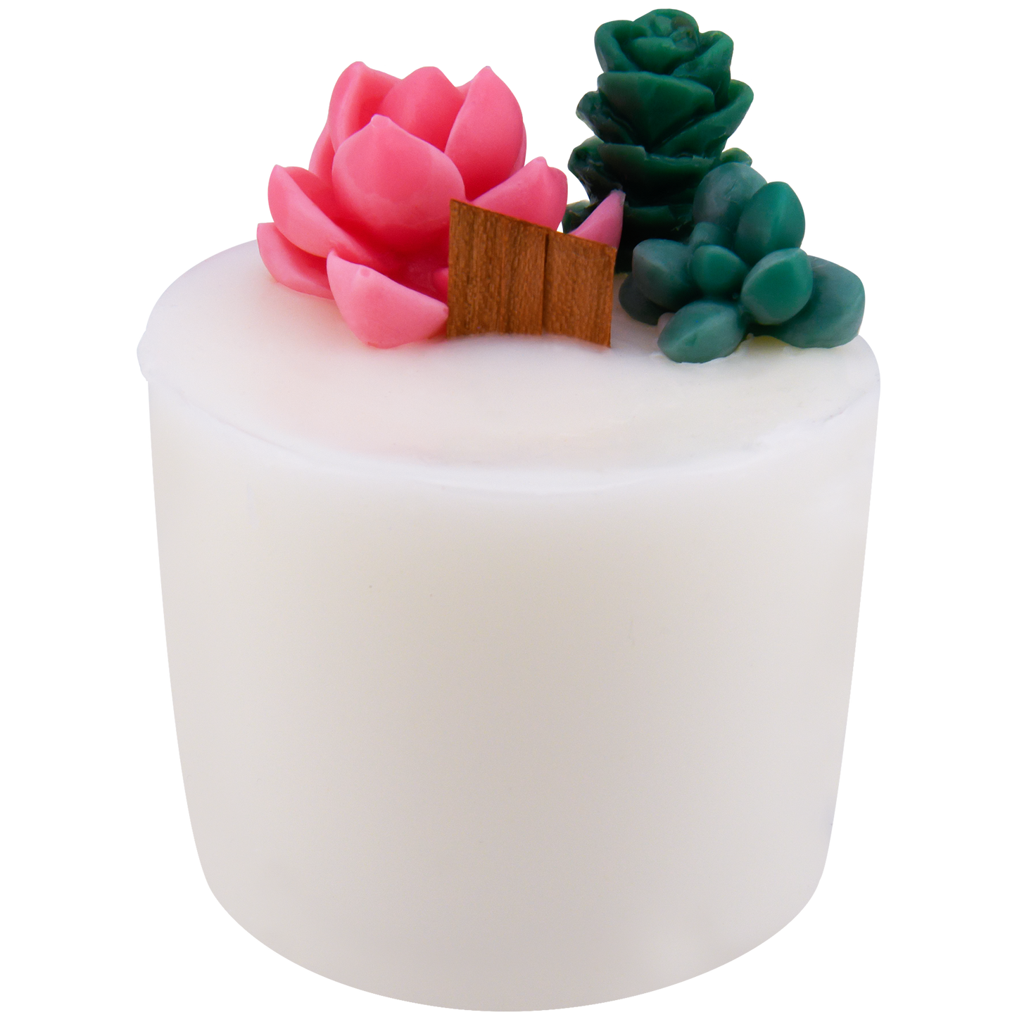 Body view of Bell Bottom Bouquet wick slip—white and decorated refill insert scented with rose, eucalyptus, palo santo, and freesia