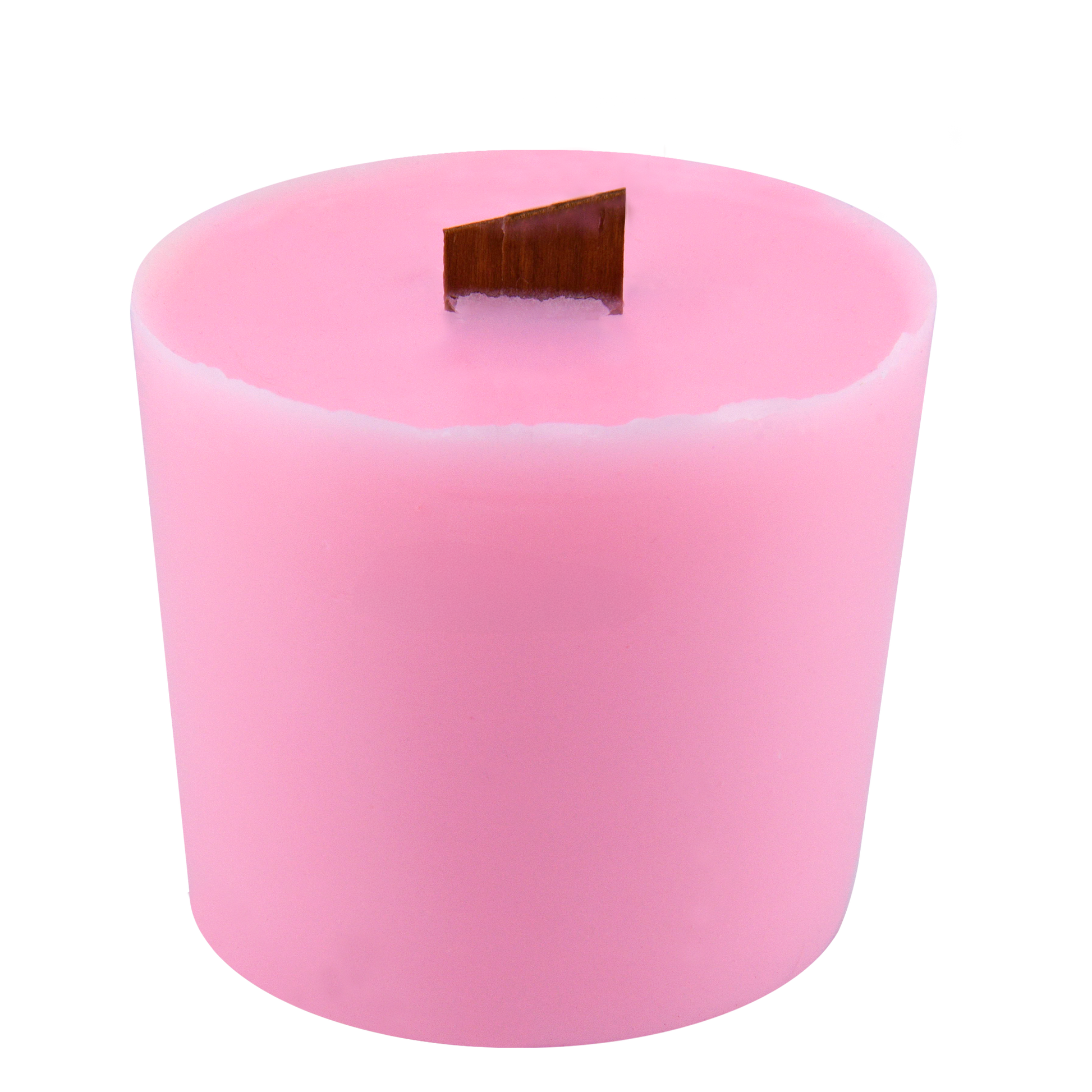 Body view of Coastline Haze wick slip—pink refill insert with scented with lily, rose, and sweet vanilla