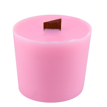 Body view of Coastline Haze wick slip—pink refill insert with scented with lily, rose, and sweet vanilla