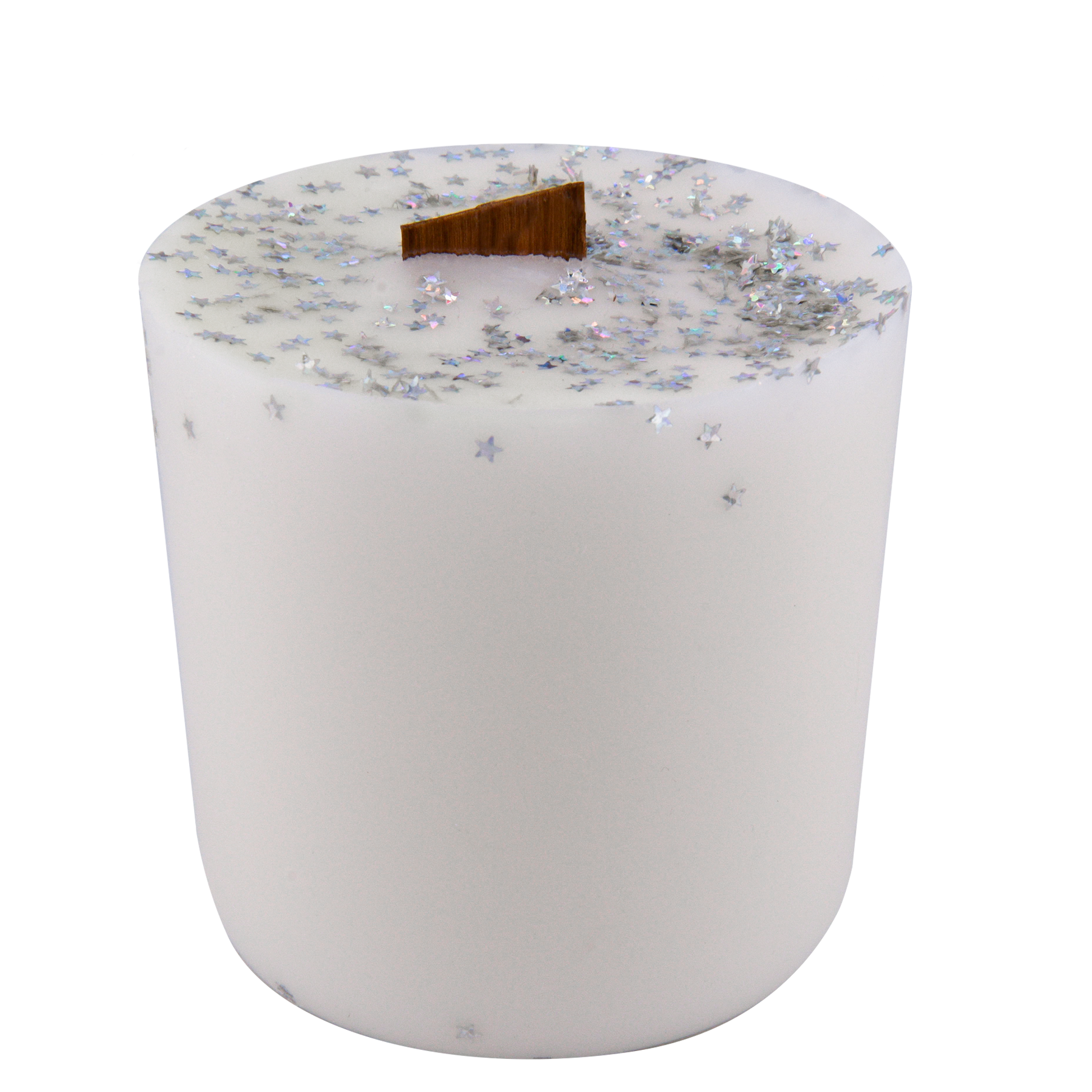 Body view of Hosed Off Hippie wick slip—white refill insert scented with lemon zest, jasmine, and African violet