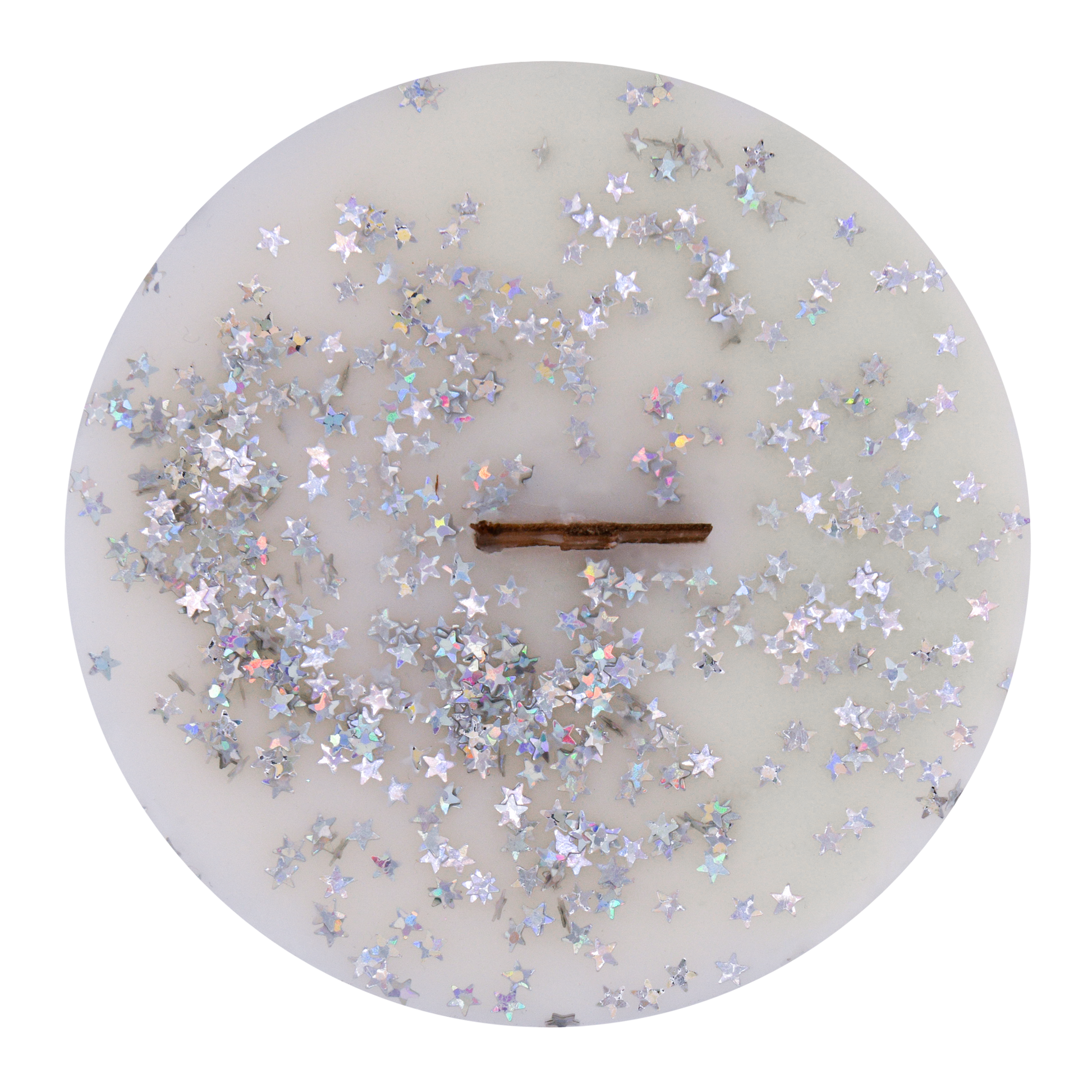 Top view of Hosed Off Hippie wick slip—white refill insert scented with lemon zest, jasmine, and African violet