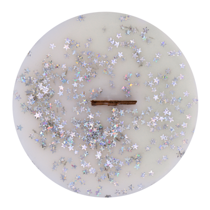 Top view of Hosed Off Hippie wick slip—white refill insert scented with lemon zest, jasmine, and African violet