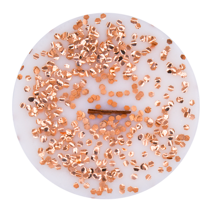 Top view of San Clemente Summertime wick slip—white and copper refill insert scented with vanilla, coconut and sugar.